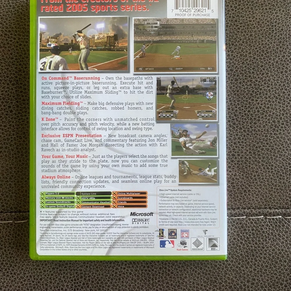 Major League Baseball 2K5 (Microsoft Xbox, 2005)